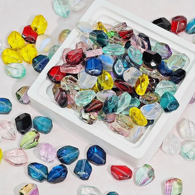10Pcs Irregular Stone Shape Lampwork Glass Beads For Jewelry Making Diy Bracelet Earrings Accessories Crystal Beads Wholesale