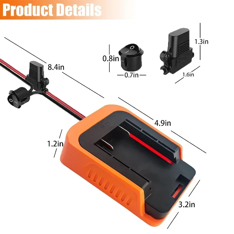 for Black and Decker 40V Battery Power Wheel Adapter DIY Converter Power Station,Power Connector  with Fuse&Wire terminals Kit