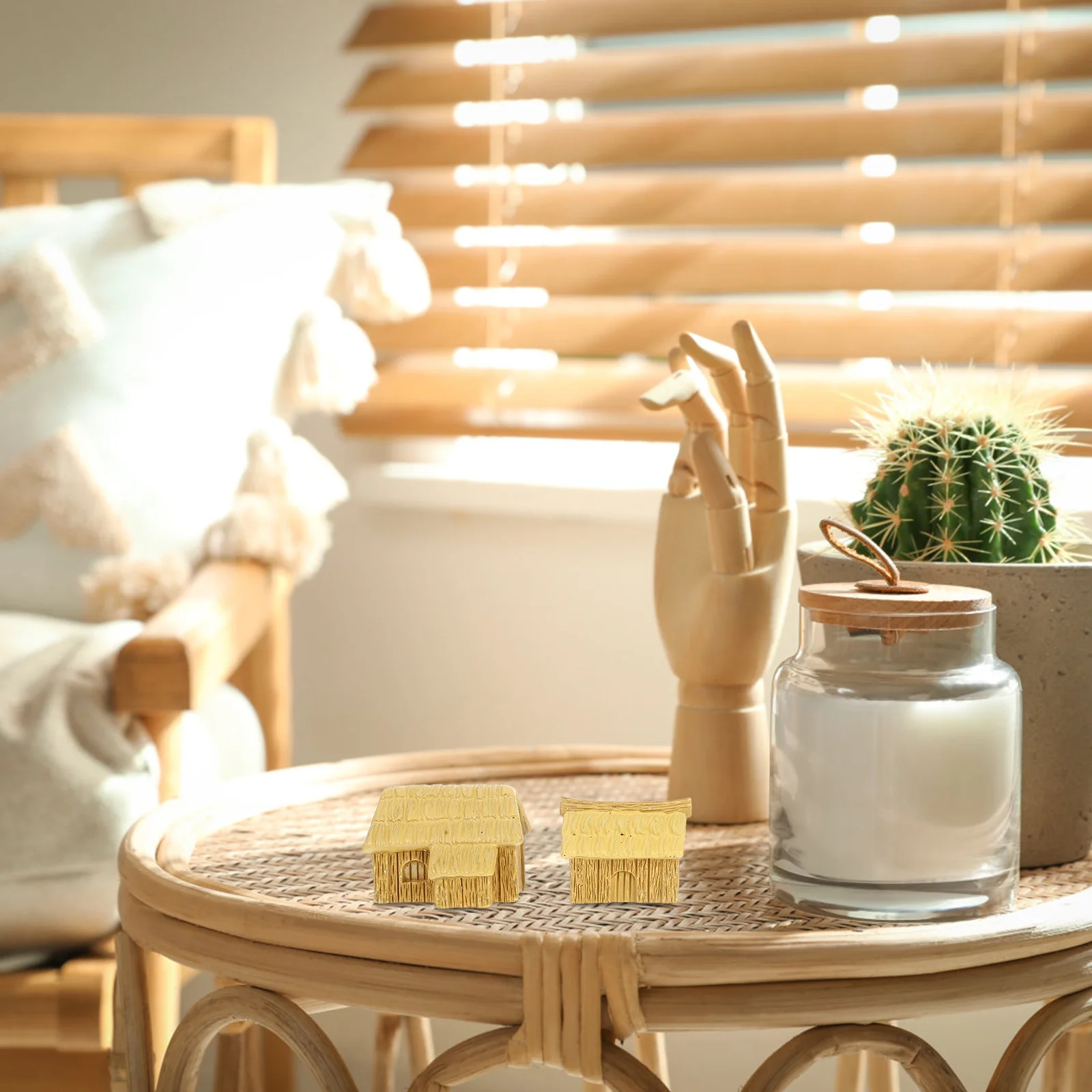 تماثيل صغيرة من الراتنج، منازل صغيرة للحرف اليدوية، حلي البستنة، إكسسوارات بيت الدمى، ديكور على الطراز الأوروبي #2