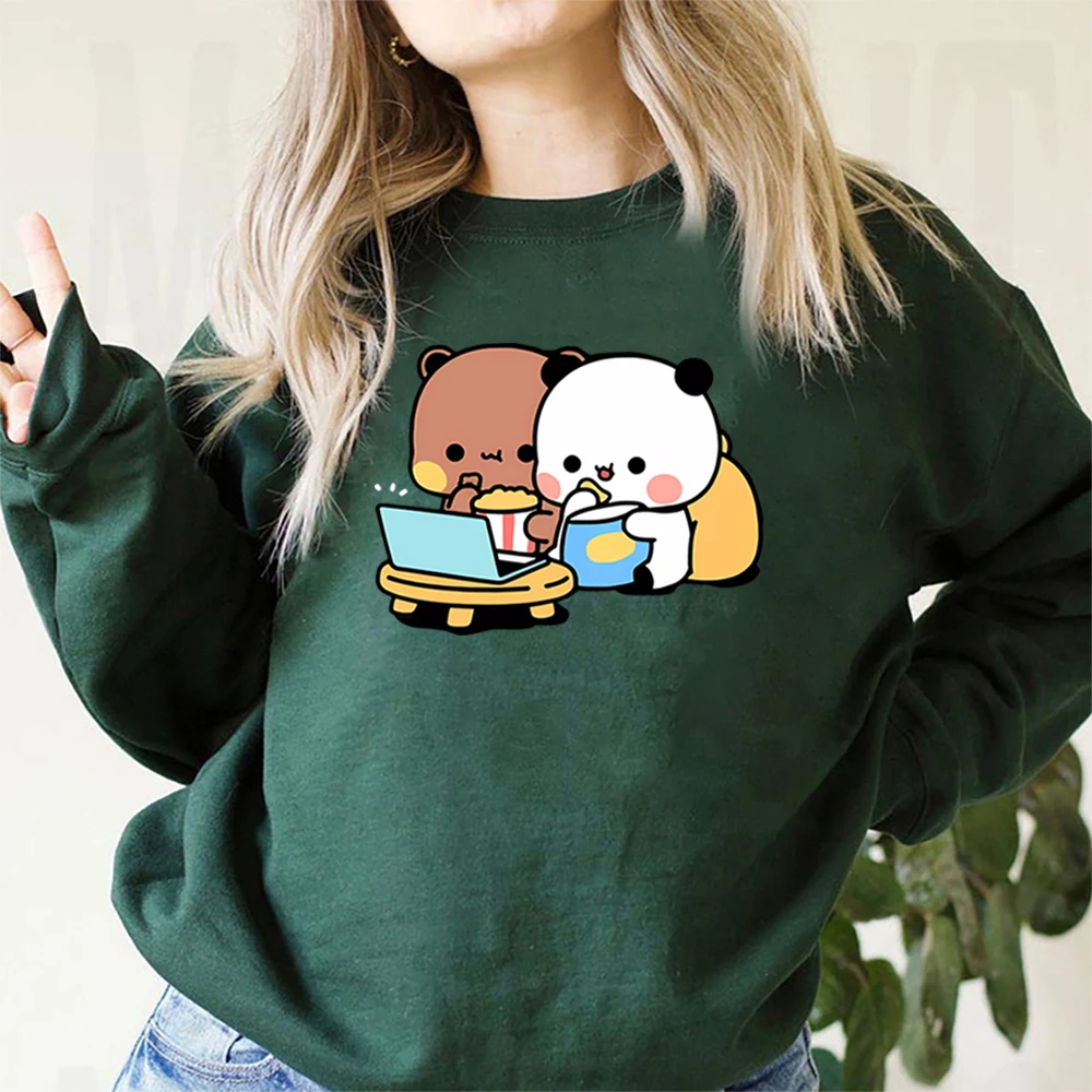 Cute Bubu and Dudu Sweatshirt Cartoon Panda Bear Bubu and Dudu Graphic Hoodie Women/Men Tops Kawaii Printed Harajuku Sweatshirts