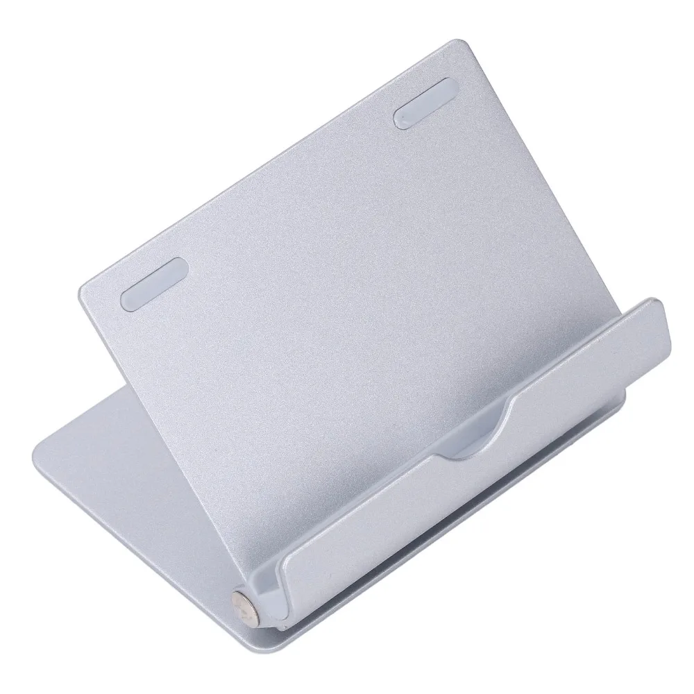 360 Degree Rotation Adjustable Cell Phone Stand Foldable Silver Adjustable Cell Phone Stand Aluminum Alloy 100 * 72 * 75mm