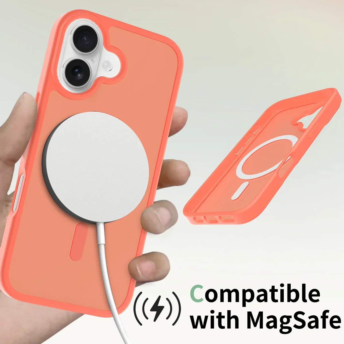 360 °   아이폰 17 프로 맥스 17 에어 17프로용 반투명 마그네틱 맥세이프 폰 케이스 무선 충전 범퍼 커버