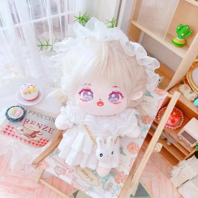 New Arrival 20cm Cute Plush No Attributes Magic Peach Kawaii Two Tone Fried Long Hair with Skeleton Plush Doll Stuffed Toy