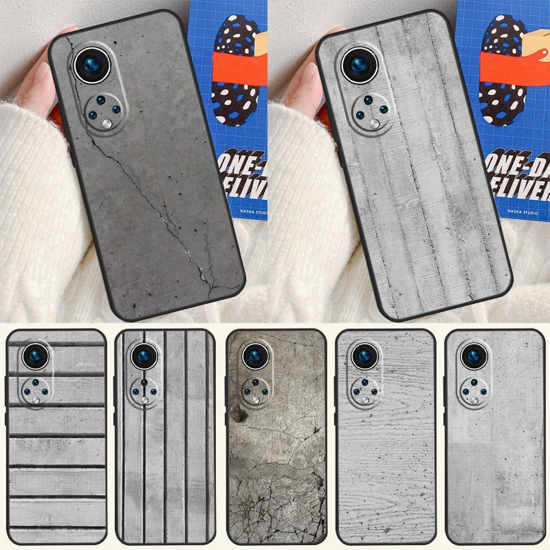 Concrete cracked stone Texture Funda For Huawei P20 P30 P40 P60 Pro P Smart Nova 9 5T Honor Magic5 Lite X8 X9 a 50 70 Case