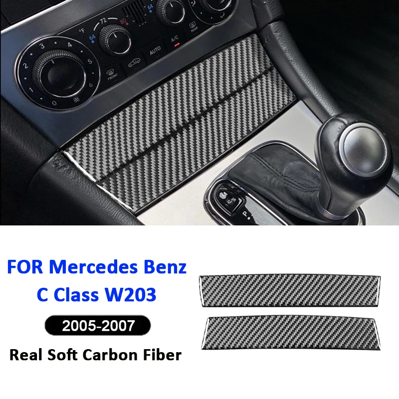 

For Mercedes Benz C Class W203 2005-2007 Carbon Fiber Car Center Storage Box Panel Strips Decorative Modification Sticker