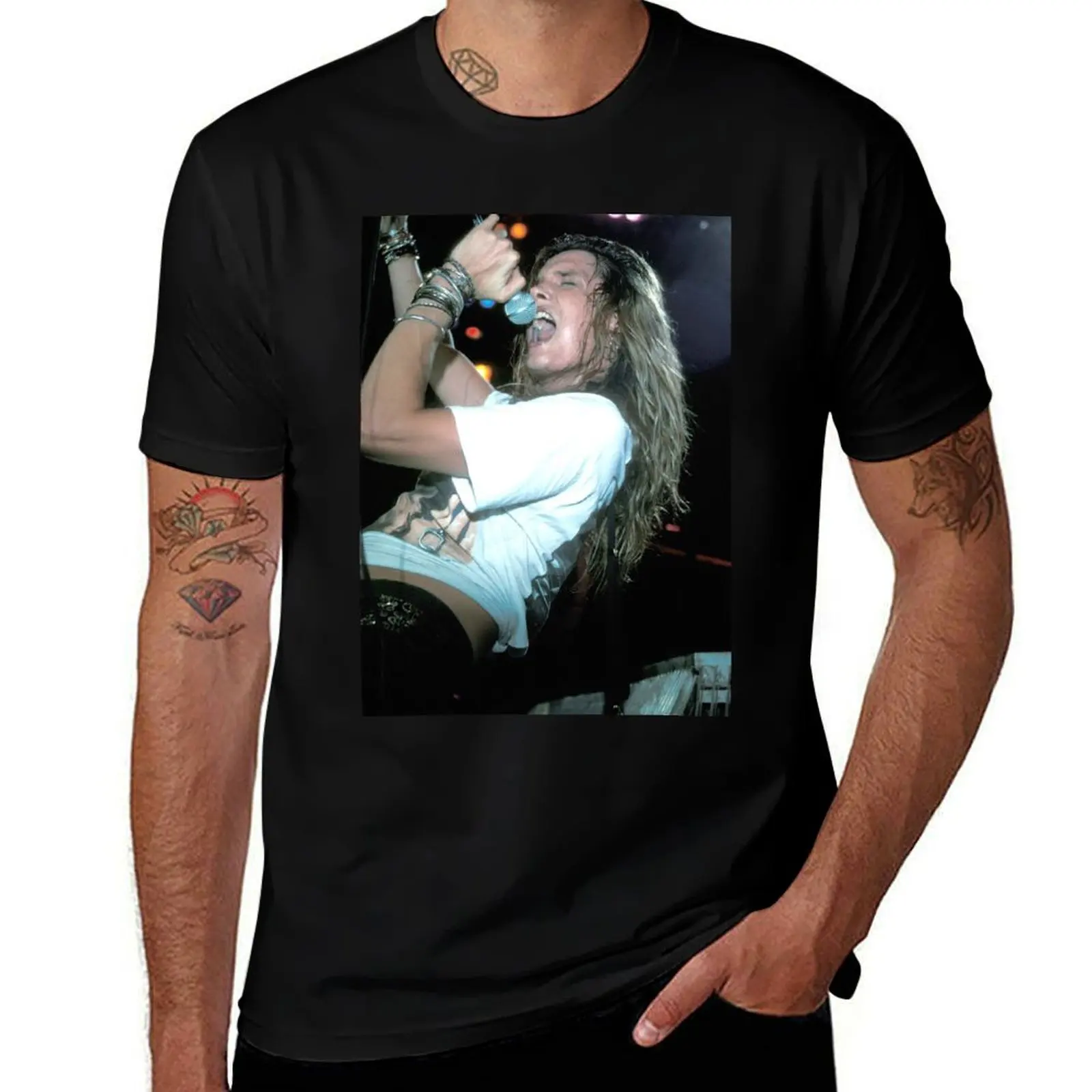

Sebastian Bach - Skid Row - Photograph T-Shirt Funny t-shirt luxury t-shirt tops cotton graphic tees mens t shirts