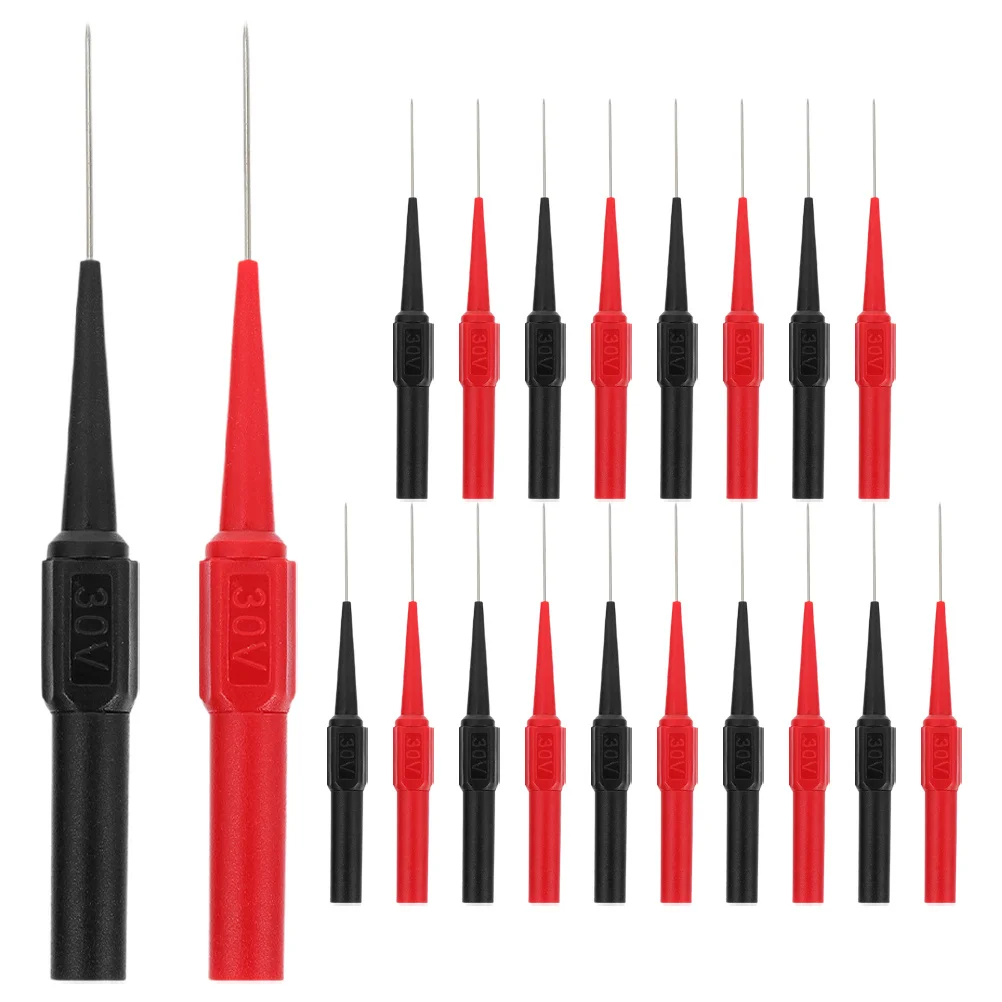 

20Pcs Multimeter Piercing Probes Bendable Fine Tip Stainless Steel Electrical Testing Needles Automotive Repair Test Lead Kit