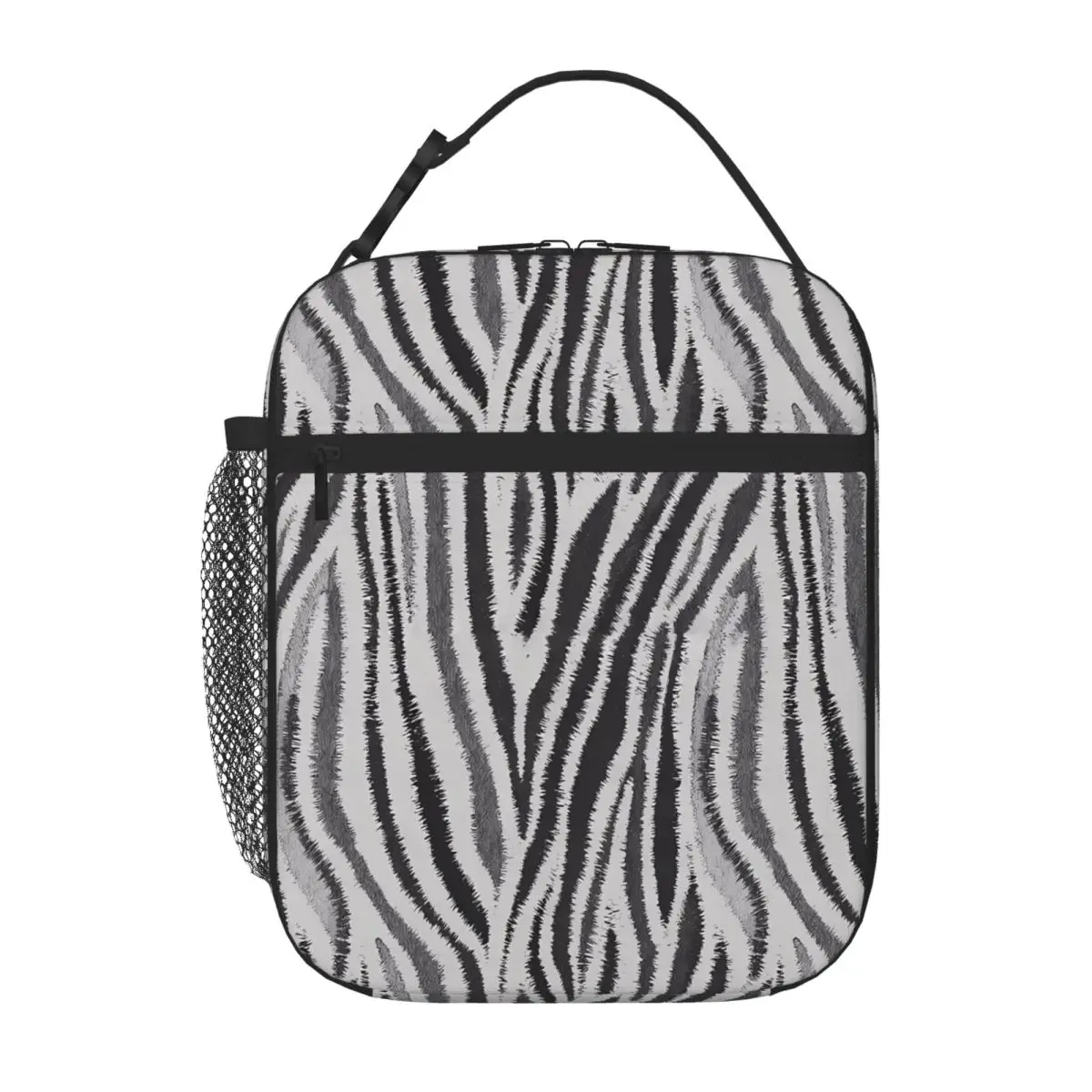 Bestselling Zebra Stripes Pattern Print Neutral Tone Cooler Lunch Bag Road Trip Thermal Lunch Bag