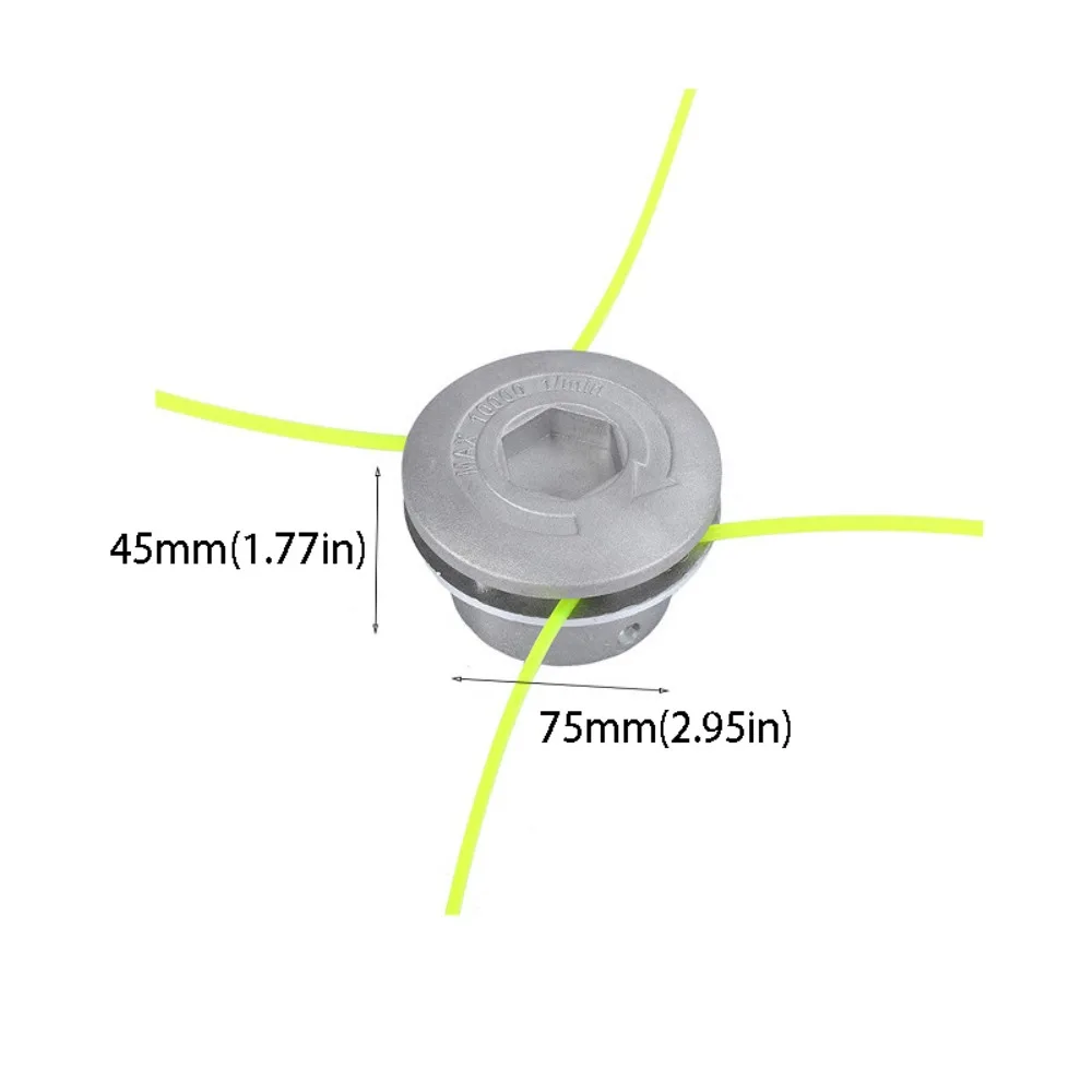 

Aluminum Construction Universal Trimmer Head Four Trimmer Lines Replacement Tool Part Grass Trimmer Head Lawn Mower Accessories