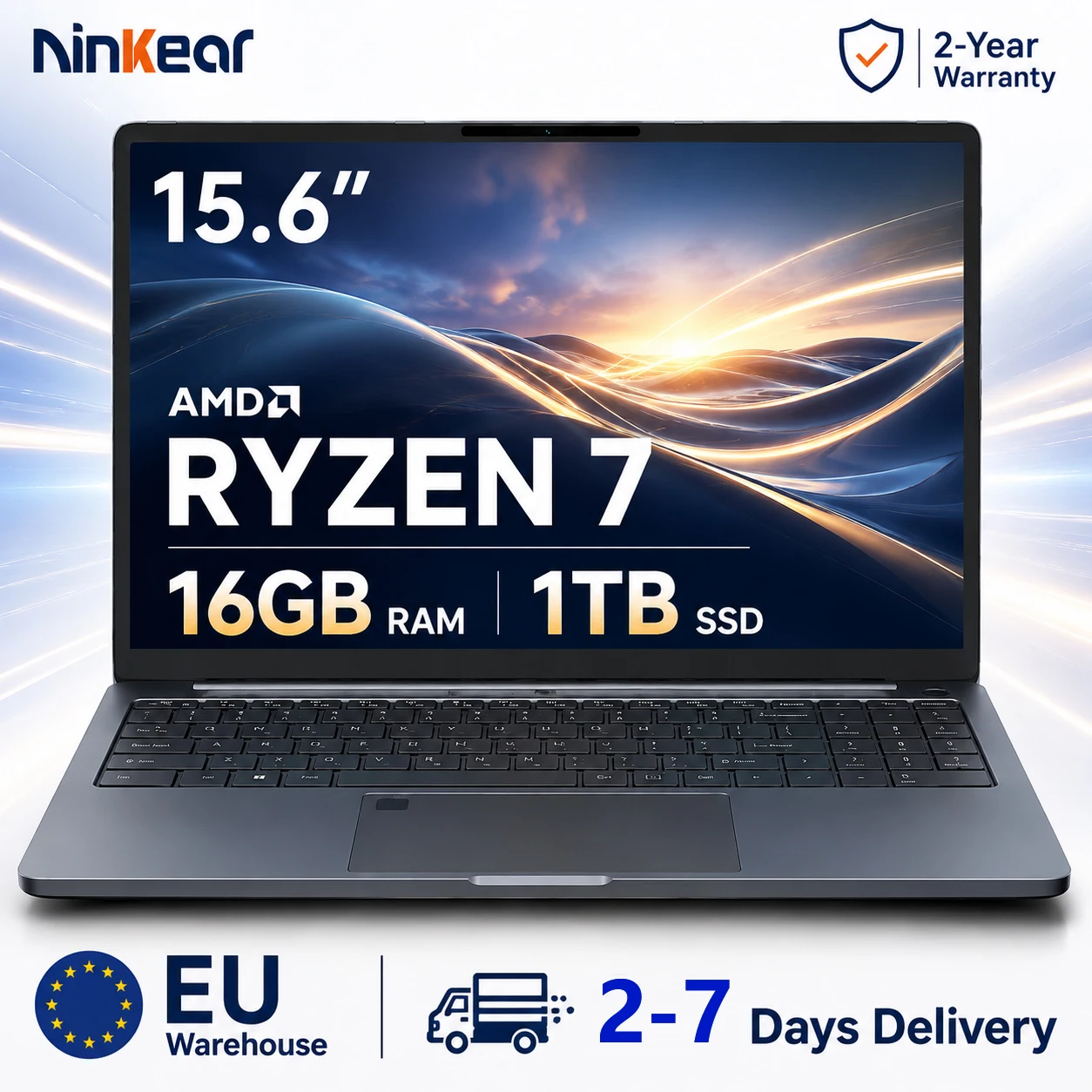 Ninkear A15 Plus Notebook AMD Ryzen 7 5825U 16GB RAM 1TB SSD Display IPS FHD da 15,6 pollici Windows 11 WiFi 6 Lettore di impronte digitali Tastiera retroilluminata Notebook aziendale in metallo ultra sottile