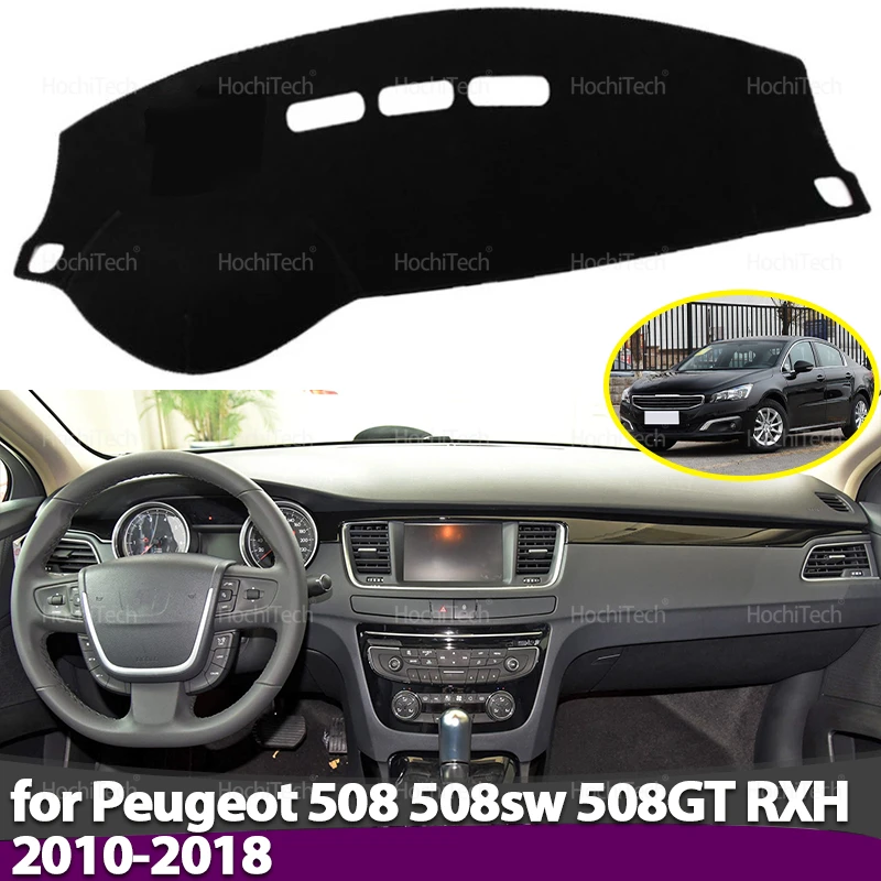 Para Peugeot 508 508sw 508GT RXH 2010-2018 cubierta de tablero alfombrilla para tablero alfombrilla parasol cojín accesorios de visera de coche