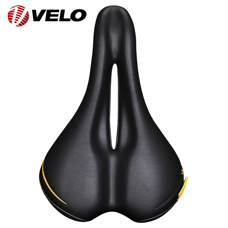 VELO VL-3147 Comfort PU Leather Steel Rail 273x179mm MTB Road Bike Saddle Unisex Bicycle Seat Cushion Cycling Accessories