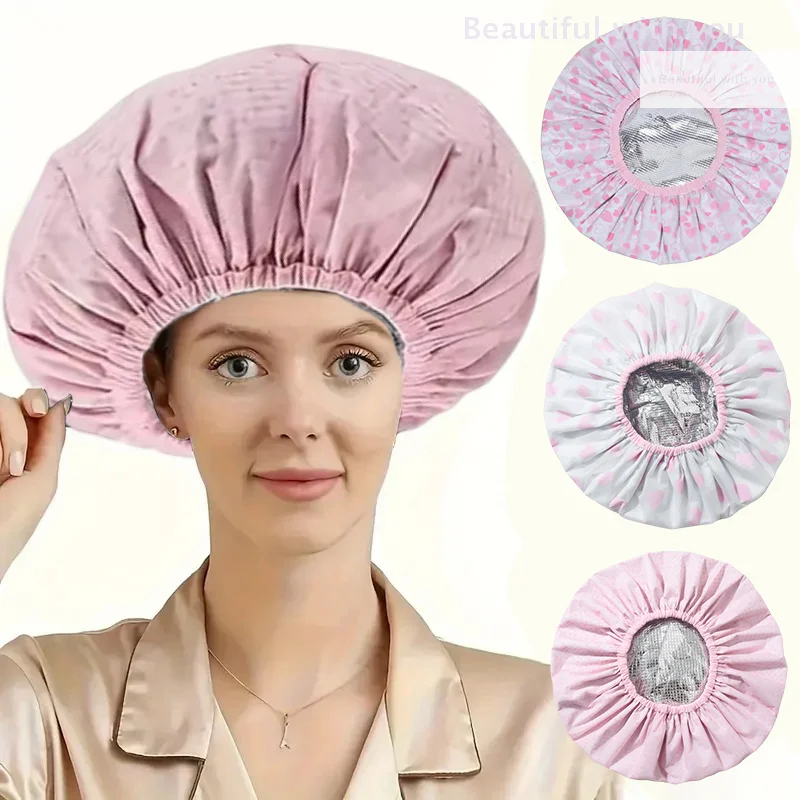 

Self-heating Tin Foil Hat Thickened Heating Steam Hair Mask Cap Portable Hair Salon Smooth Hair Oil Baking Cap