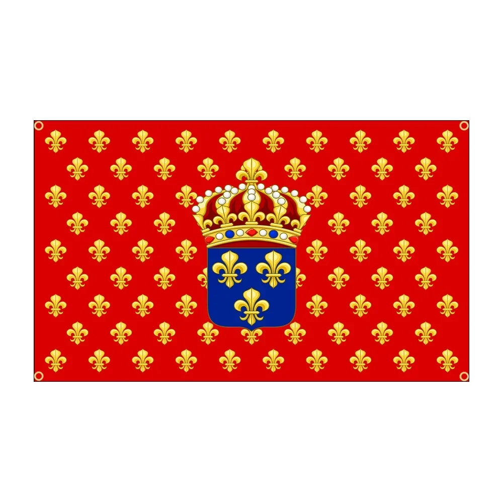 90X150CM France Royal Banners and Ensigns Flag King Louis XIV 3X5FT  Printed France History Flag Banner For Decor