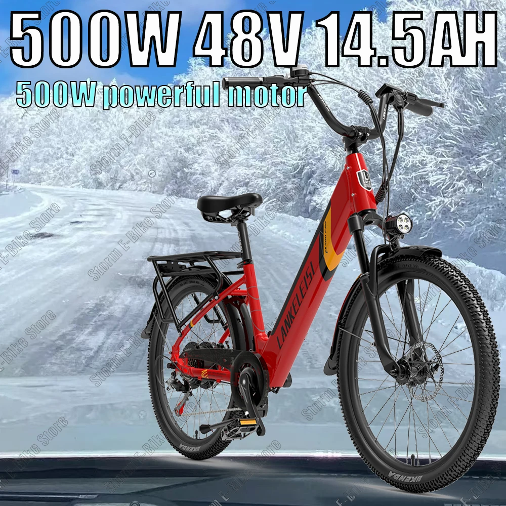 Mountain Electric Bike ES500PRO 48V14.5AH Battery 500W Motor 35KM/H Power-Assisted E-Bike 24 Inch Tire Urban Electric bicycle