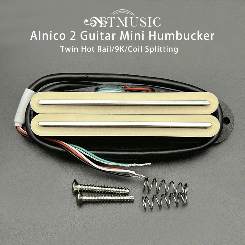 

Alnico II Twin Double Rail Mini Humbucker ST Single Coil Pickup Size 9K 4 Conducts Coil Splitting Alnico 2 Pickup Multi Colour