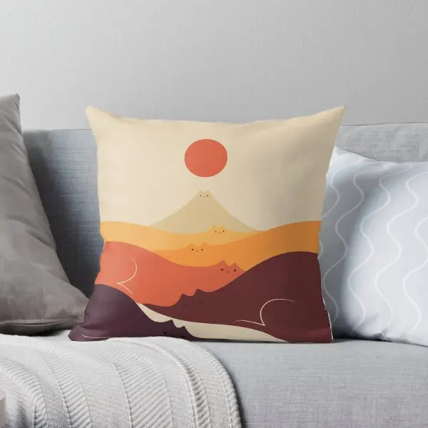 Juste de coussin imprimée paysage de chat, décoration d'hôtel, chambre à coucher, mariage, taille d'anime, voiture, non inclus d'un côté, 87