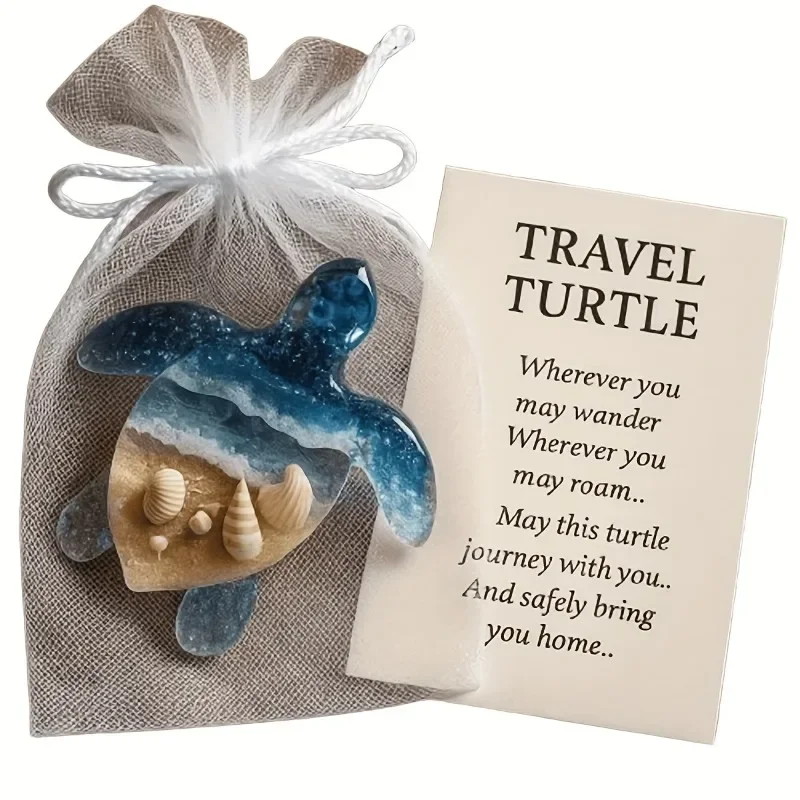 

Travel Turtle Hug Gift Card Creative Design Cute Animal Pocket Hug Symbolic Gift Card with Encouragement Comfort Support