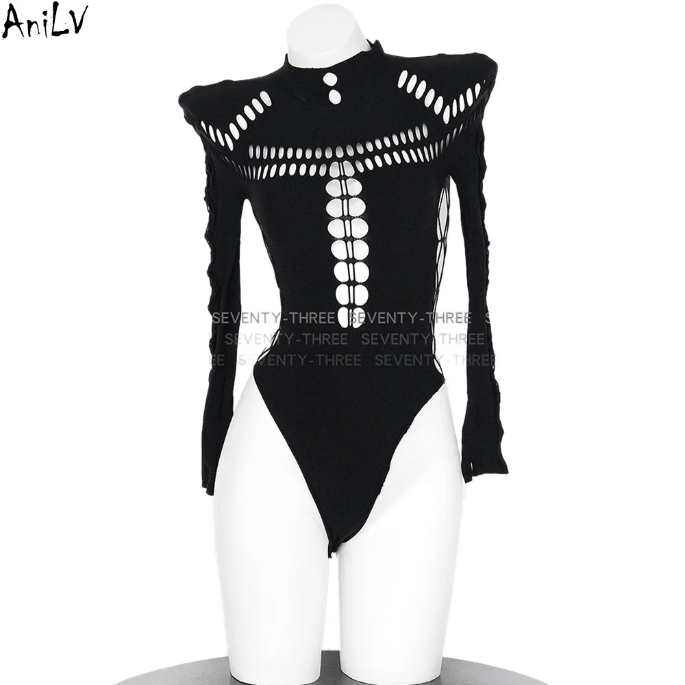 

AniLV Movie Heroine Half High Neck Tight Jumpsuit Women Hot Bodysuit Uniform Outfits Cosplay Costumes
