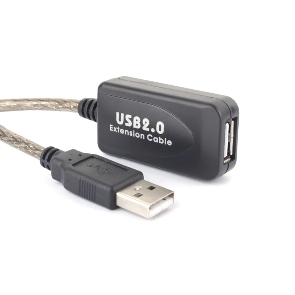 10M/15M USB 2.0 Extension Cable Plug and Play 480 Mbps Speed Computer Cable High Speed Black a Male To a Female Active Cable
