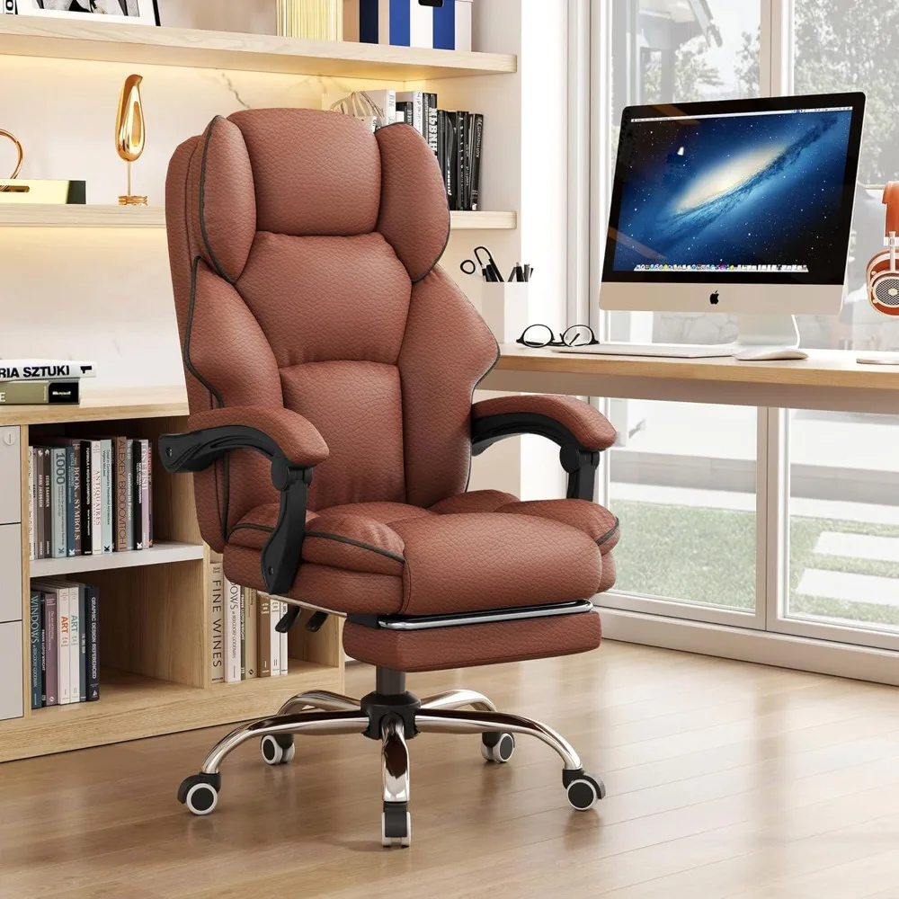 

Executive Office Chair High Back Computer Gaming Chairs Leather Desk Chair with Foot Rest Big and Tall Ergonomic Work Chairs