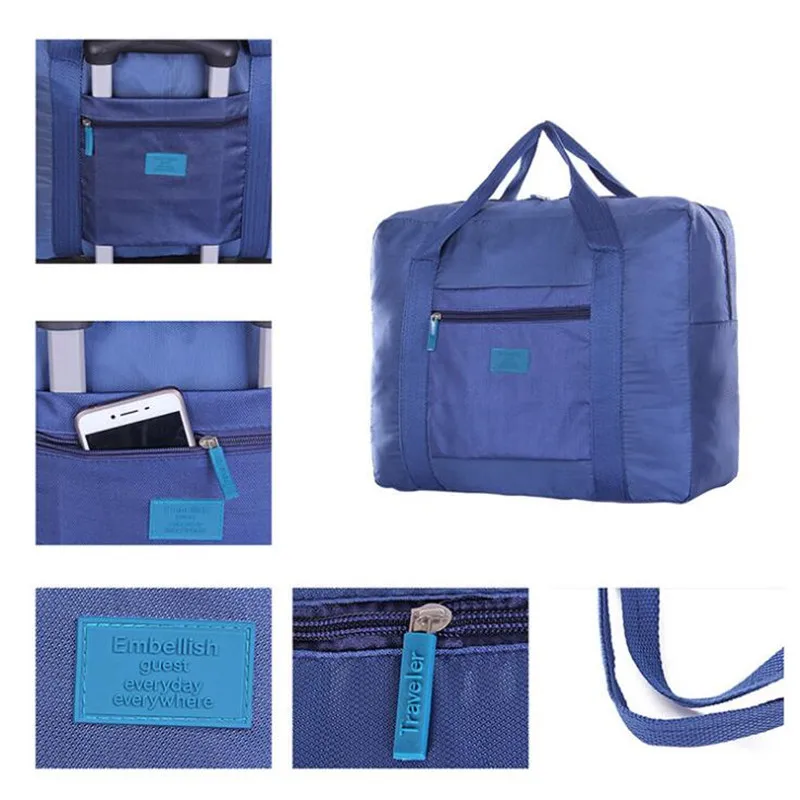 Bolsa de viaje plegable de alta capacidad para hombres y mujeres, bolsa de lona impermeable de nailon, organizador de ropa de mano, Cubo de embalaje de almacenamiento de viaje