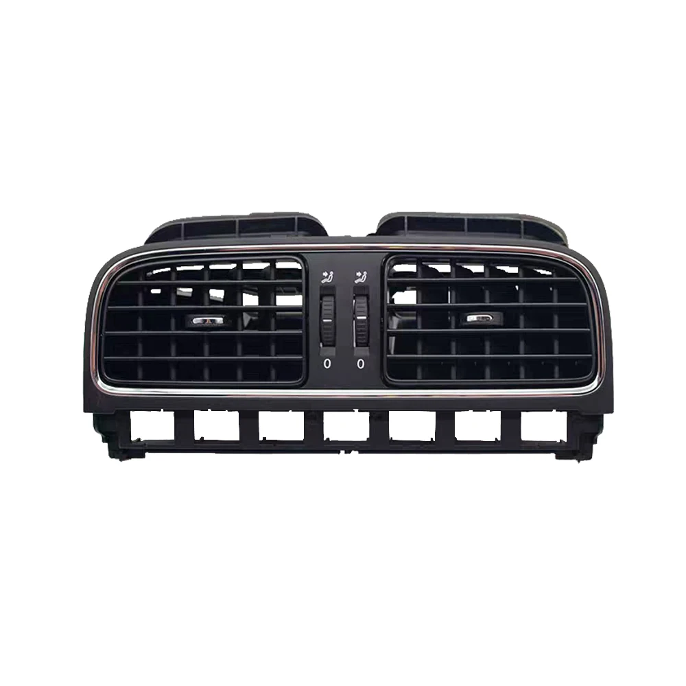 لوحة القيادة المركزية باللون الأسود الساطع لسيارة VW Polo 2011 2012 2013 6RD819728 6RD819703 6RD819704 منفذ هواء تيار متردد فتحة تهوية من الكروم