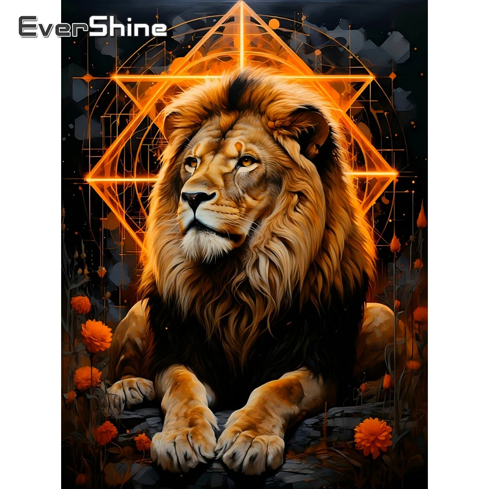 

EverShine алмазная живопись лев картина стразами мозаика животное полная дрель вышивка хризантема настенное искусство