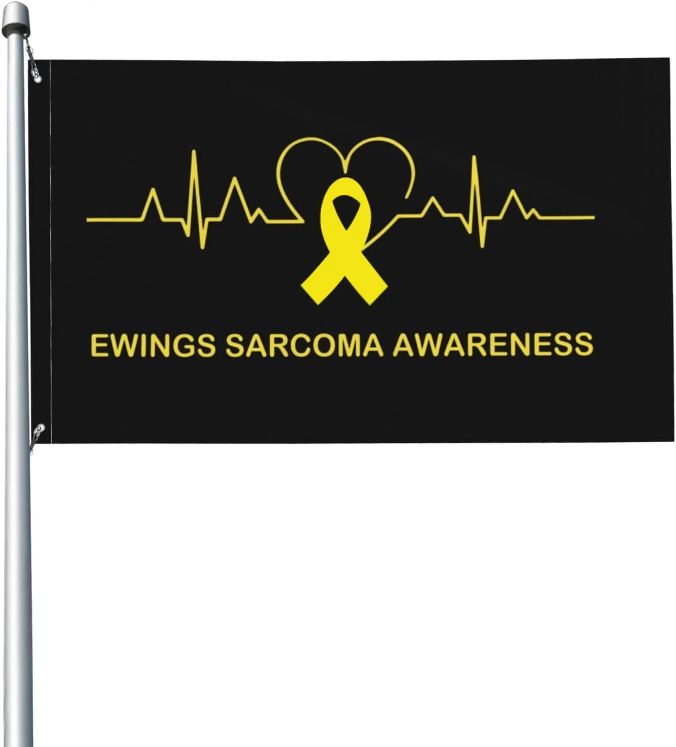 Flagnshow 100% Polyester Ewings Sarcoma Awareness Heart-beat Flags