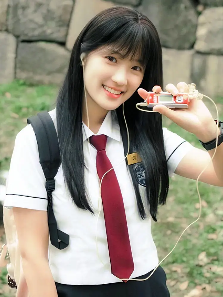 Kpop Korean Drama Lovely Runner Kim Hye Yoon Byeon Woo Seok sunjae Mundurek szkolny Student JK Koreaลski mundur szkolny koszula