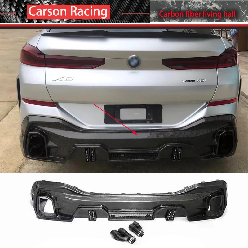 

For BMW G06 X6 2019-2023 Real Carbon Fiber Front Lip Rear Lip Side Skirt Car leaf vent Roof Spoiler