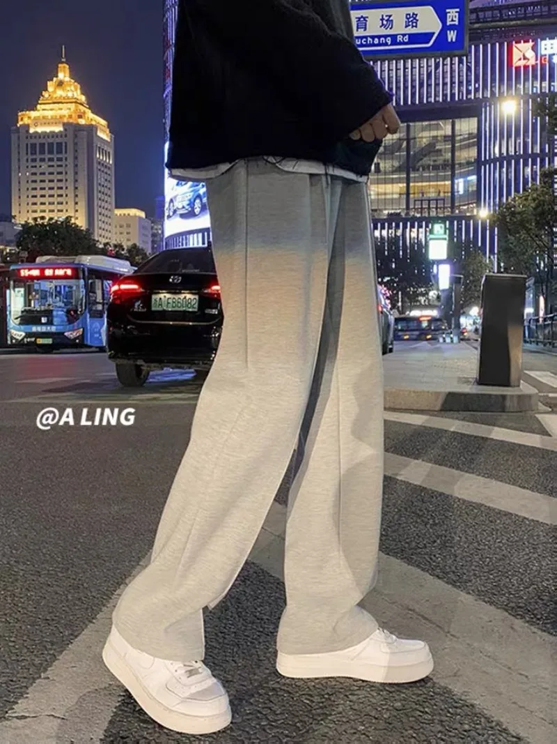 

Men's Loose-fit Straight-leg Casual Pants Charm Comfortable Lightweight Wide-leg Sweatpants for Men Comfortable Long Pants