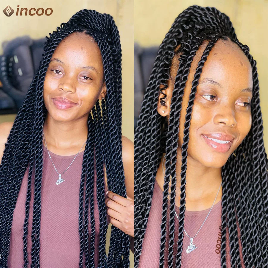 Extra Long 40'' Synthetic Senegalese Twists Full Lace Frontal Braided Wigs For Black Women Knotless Box Braids Wig With BabyHair