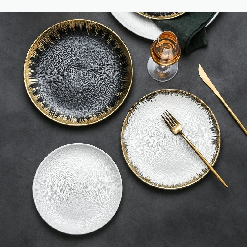 

Круглая сервировочная тарелка, обеденные тарелки, тарелка для макарон, тарелка для стейка в стиле вестерн, тарелки для суши, десертные тарелки с фруктами, тарелка для димсам