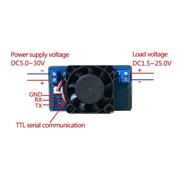 Carico elettronico regolabile DC 1.5V ~ 25V 5A 35W tester della batteria capacità della batteria tester del dispositivo di resistenza voltmetro