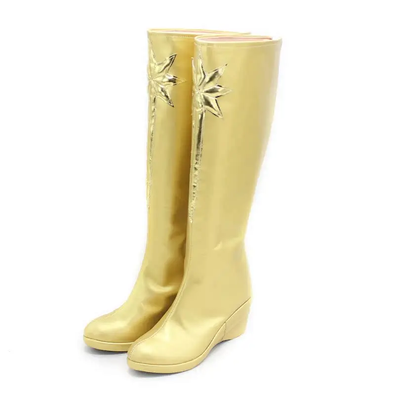 Die Jungen Starlight Annie January Cosplay Schuhe Stiefel Halloween Weihnachten Goldene lange Stiefel
