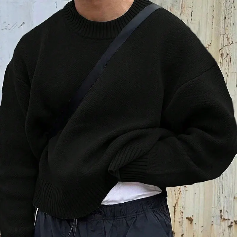 Unisex Multi-Color Crew Neck Loose Knit Sweater Soft Warm Casual Basic Top 2026