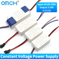OMCH Isolated LED Driver Power Supply5W 12W 24W 5V 9V 12V 24V Adjustable Constant Voltage Current 0.5A 1A Lighting Transformer