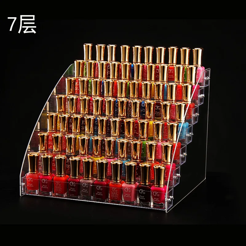 2/3/4/5/6/7 layers Nail Polish Display Stand Clear Cosmetic Varnish Display Rack Holder Essential Oil Bottle Organizer Storage