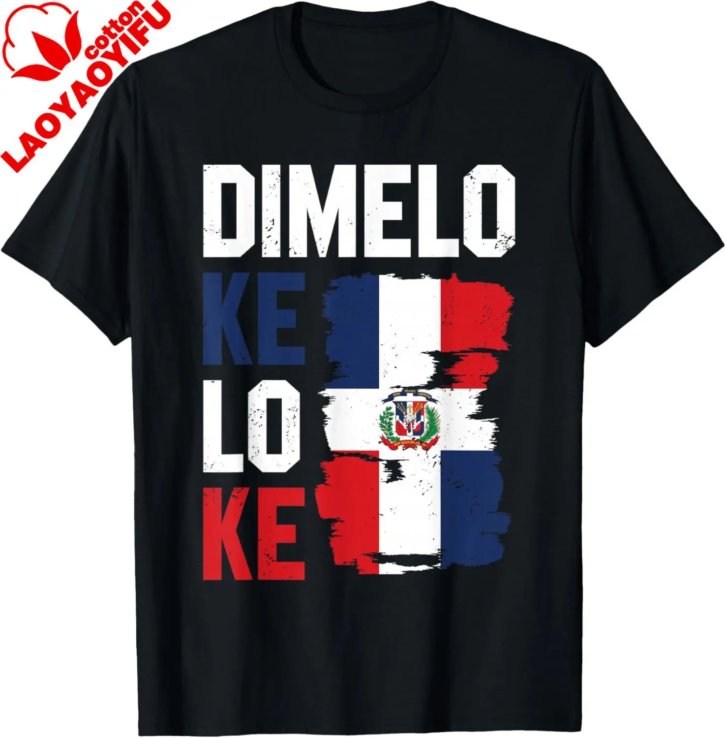 Dominican Republic Flag Dimelo Ke Lo Ke Dominicana T-Shirt Man Clothes Cotton Tee Custom Printed Graphic T Shirts