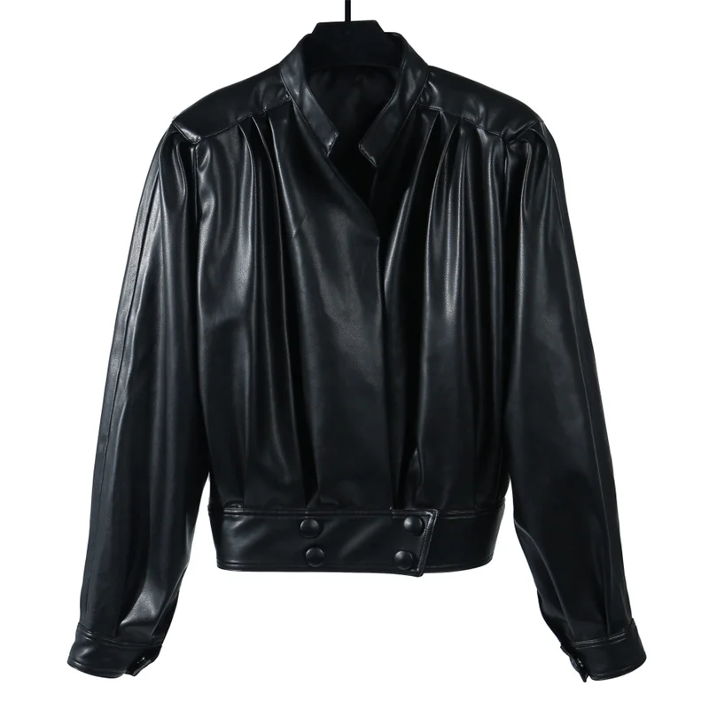 Veste en cuir femme nouvelle veste coupe-vent en cuir artificiel pour femme pour l'automne 2025 manteau femme décontracté haut à manches longues y2k
