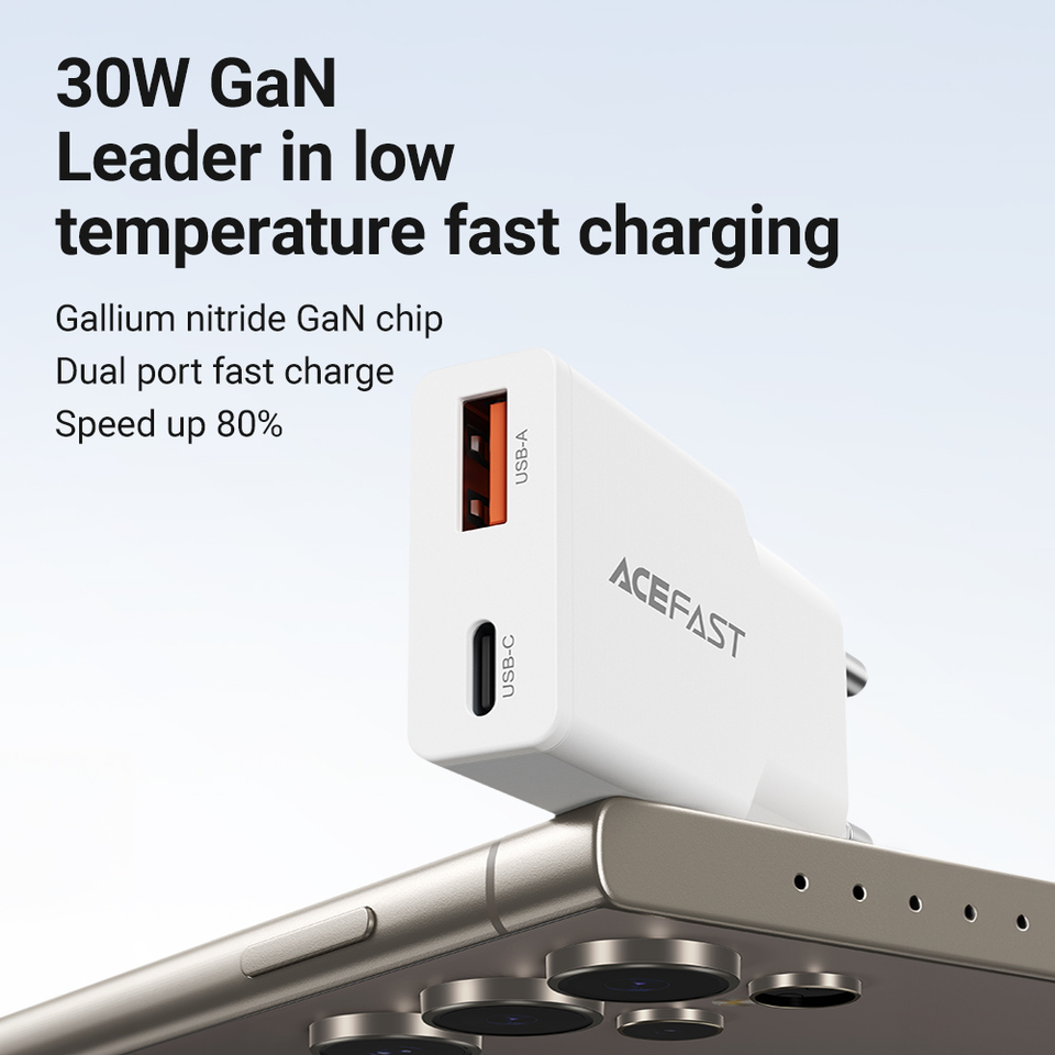  DK 30W USB C Charger with GaN Quick Charge 3.0 Type-C Wall Adapter for iPhone 17 Samsung Xiaomi PD Fast Charging Phone Adapter 