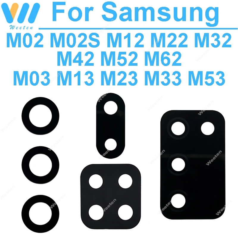 

1PCS Back Camera Lens Glass Use For Samsung Galaxy M02 M02S M12 M32 M42 M52 M62 M03 M13 M33 M53 camera glass With Adhesive Parts