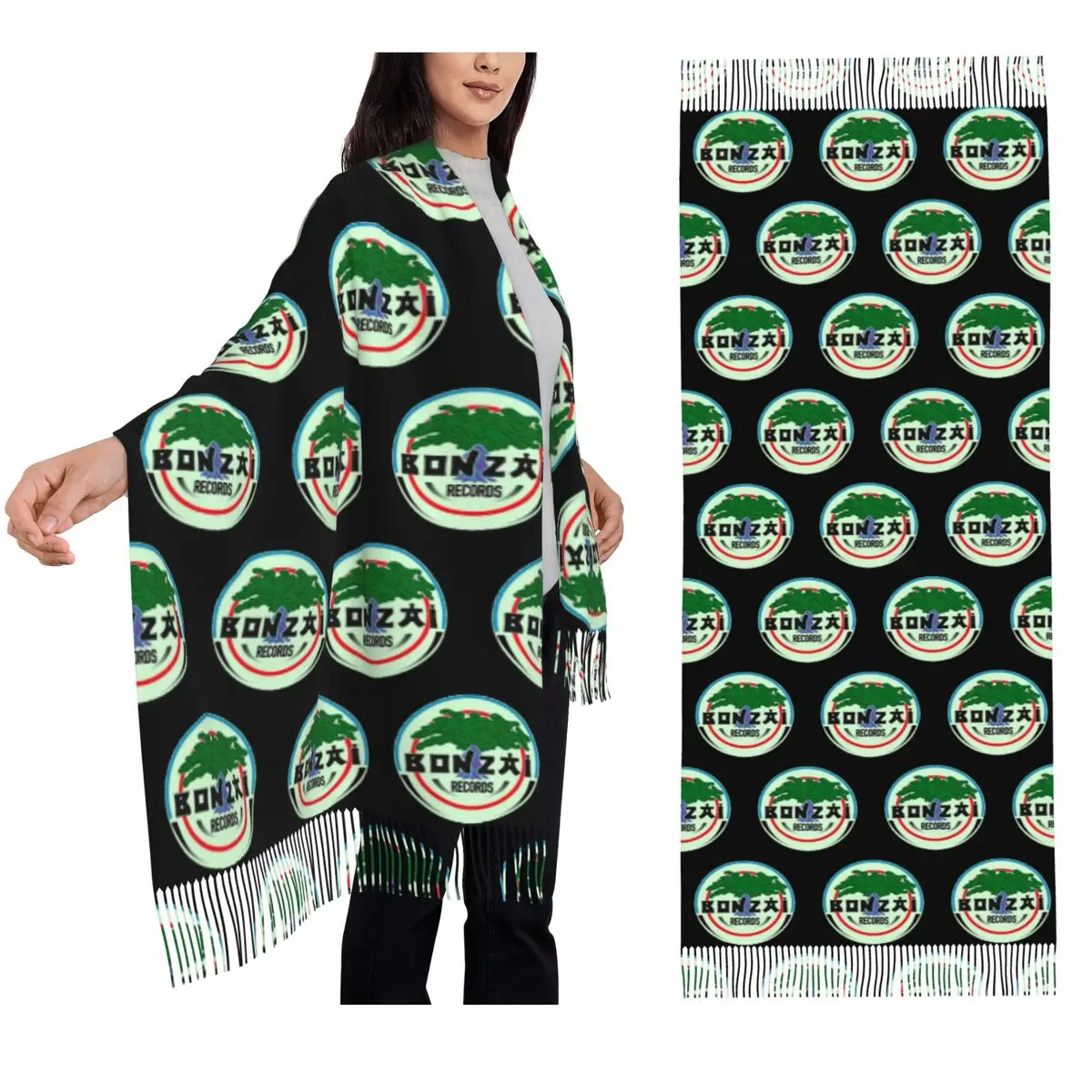 

Bonzai Records Scarf Tassel Scarves for Women Soft Warm Shawls and Wraps Long Fall Winter Shawl Wrap