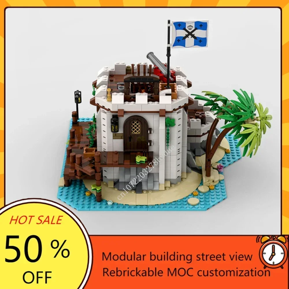 MOC-Kit de nuits de construction lavés-poste impérial, château médiéval, base de défense de soldat, briques d'architecture de bricolage, jouets pour enfants, 1454 pièces