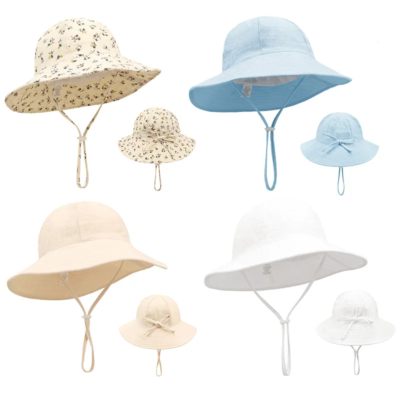 

Summer Hat for Baby Breathable Cotton Panama Hats for Boy Girls Cartoon Printed Fisherman Cap Sun Protection Accessories