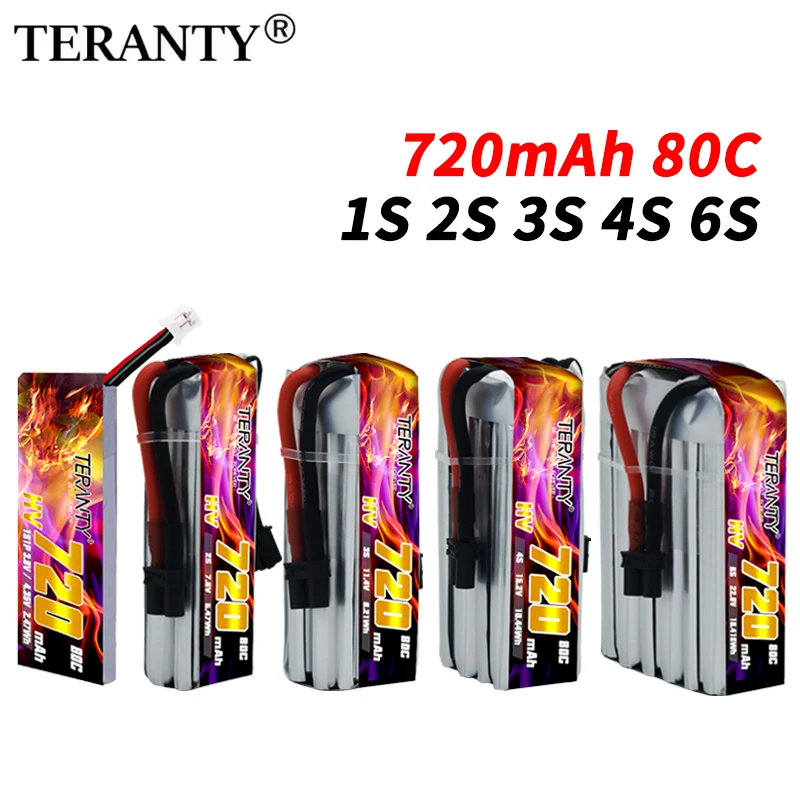 3Pcs/Set TERANTY 1S/2S/3S/4S/6S HV Lipo Battery 720mAh 180C With XT30 For Emax Tinyhawk King Kong Ldarc TINY7 FPV Drone