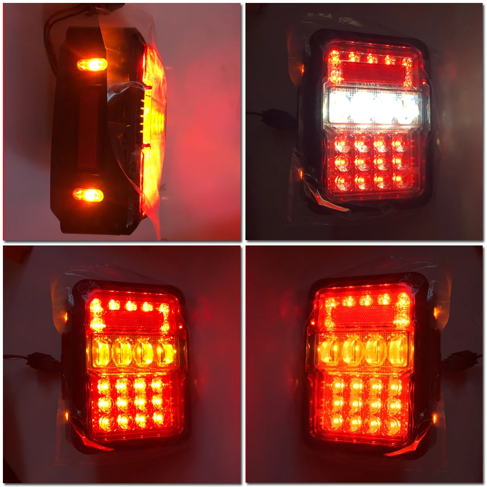 JK LED Tail Light Brake Lights ABS Rear Light Reverse Lights for Jeep for Wrangler JK07-17, Euro/Us Version1Pair SXMA J339