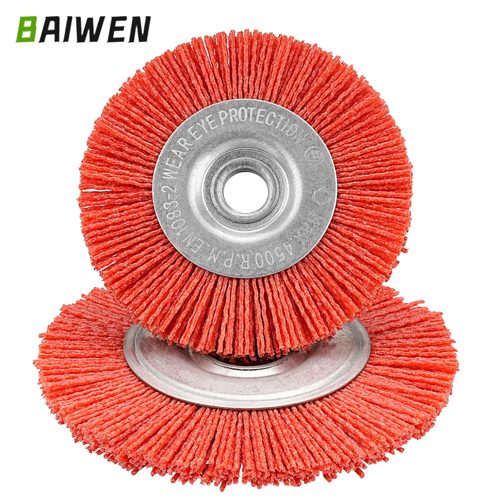 125mm Nylon Wheel Brush Abrasive Wire Grinding Polishing Brush Bench Grinder for Cutting Machine Wheel