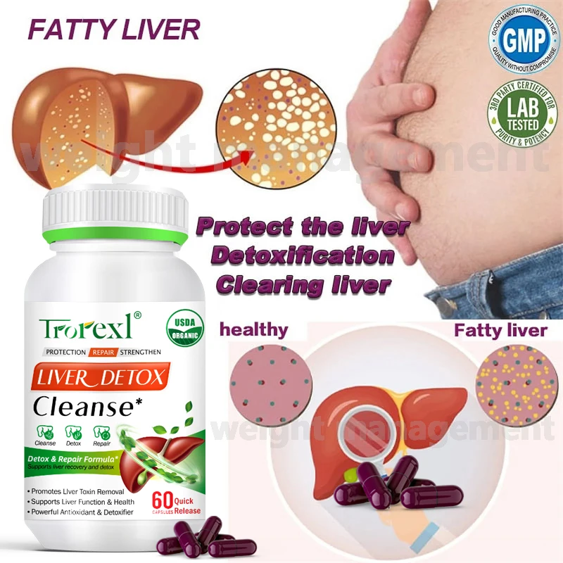 Liver Cleansing Detox Capsules Health Liver Support Colon Cleansing Repair Pills Prevent Cirrhosis Fatty Liver, Natural Herbal